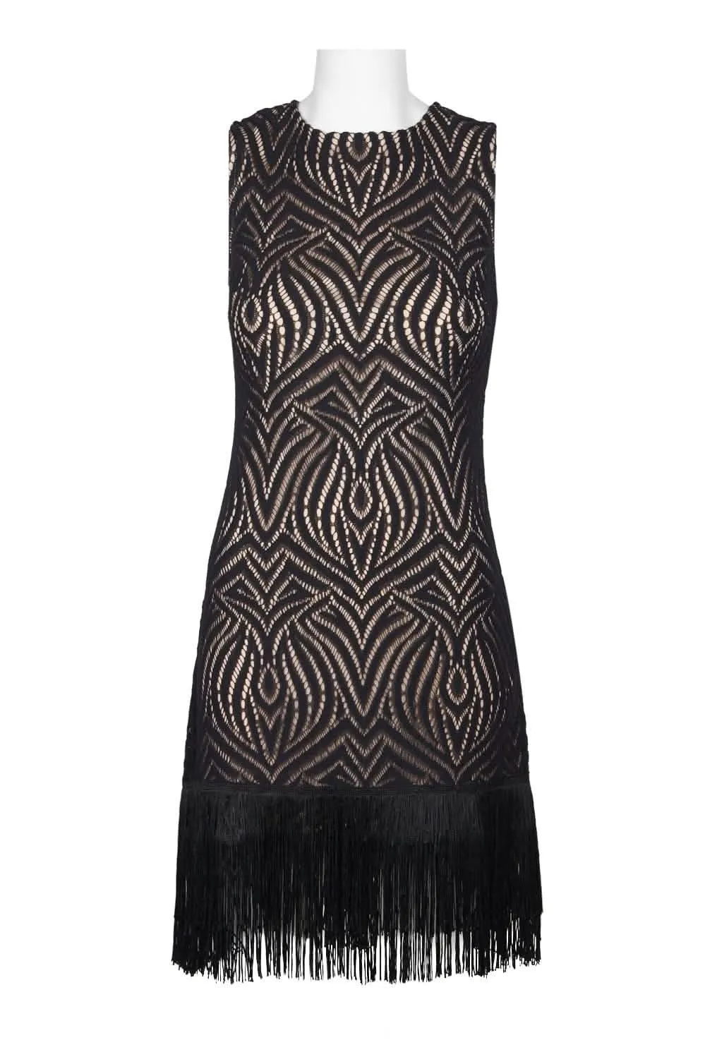 Elegant Sleeveless Lace Dress with Stylish Zipper Back by Julia Jordan