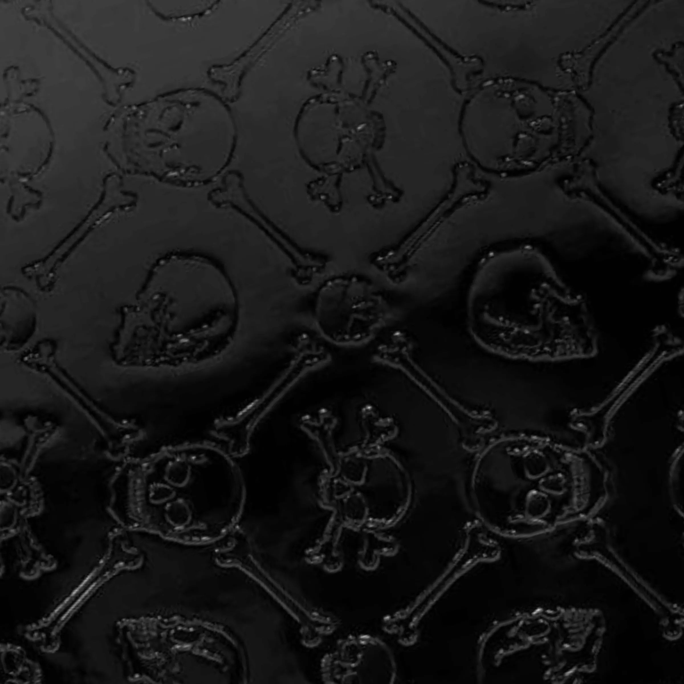 Embossed Patent Skull Crossbones Coffin Purse Bag