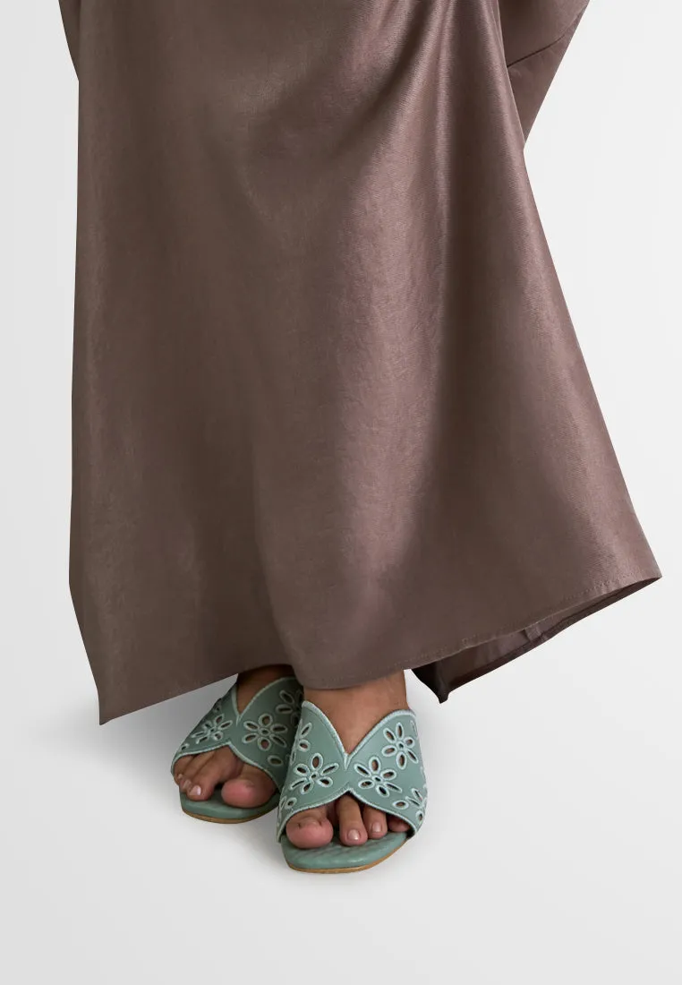 Emilia Eyelet Design Low Heel Sandals