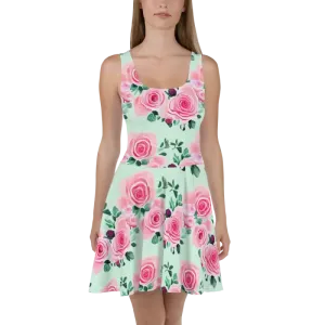 Enchanted Skater Dress in Pink Pastel Rose