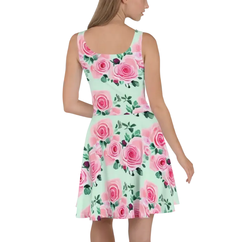 Enchanted Skater Dress in Pink Pastel Rose