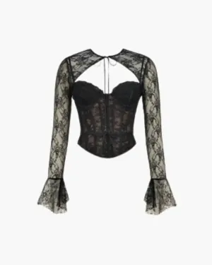 Ettore – Romantic lace – Long-sleeved corset top