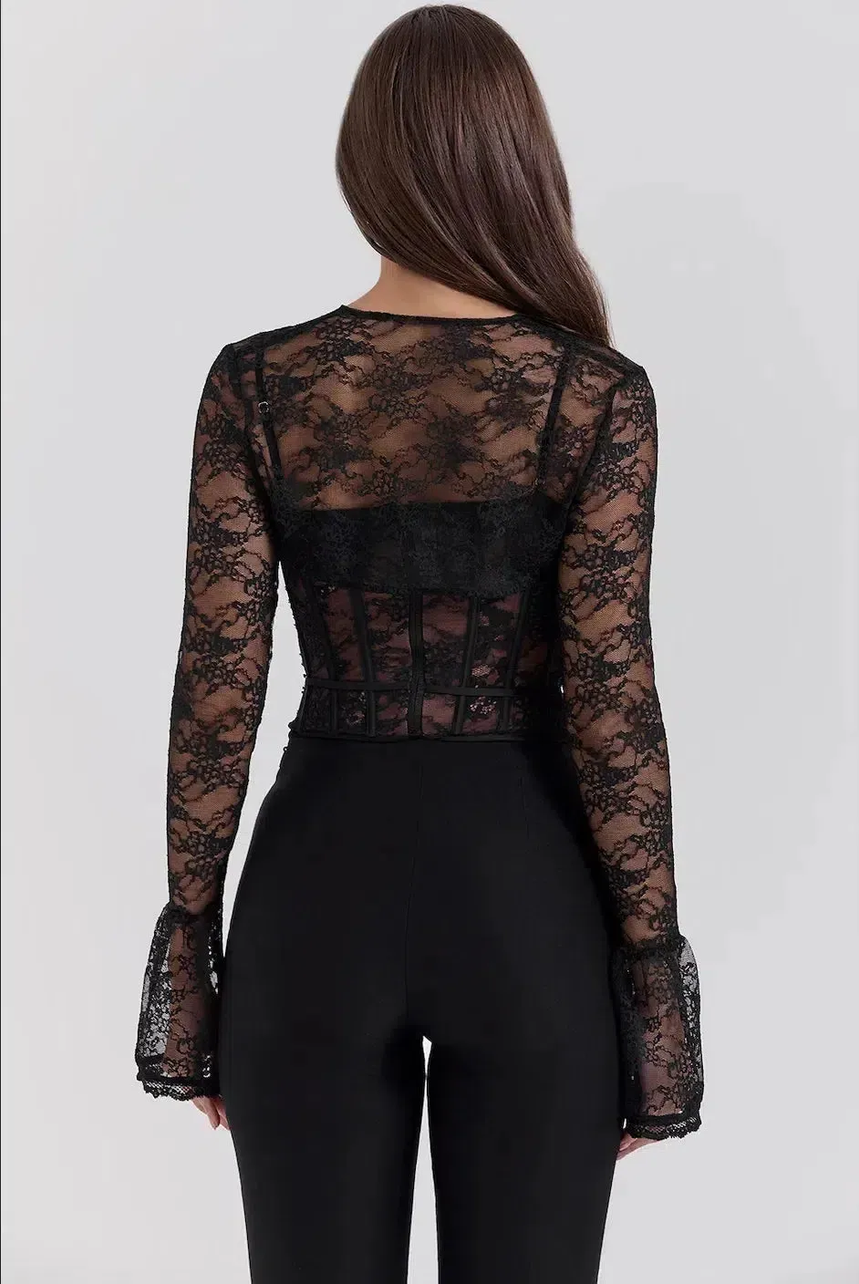 Ettore – Romantic lace – Long-sleeved corset top