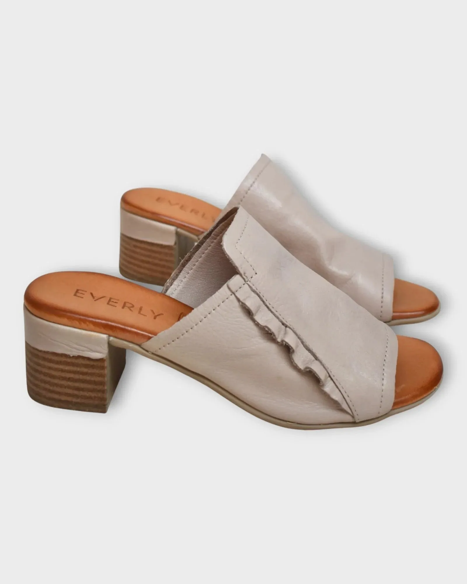 Everly Women's Gia 07 Mule Heels- Silver Grey