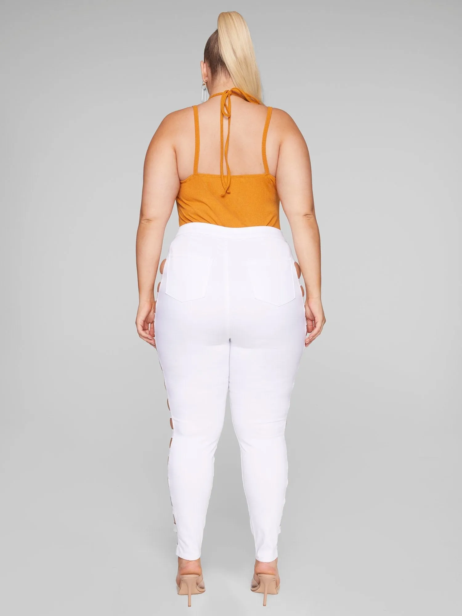 Fashion To Figure - High Rise Skinny Jeans with Side Cutouts