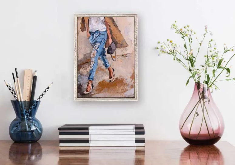 Figurative - Going Shopping Mini Framed Canvas