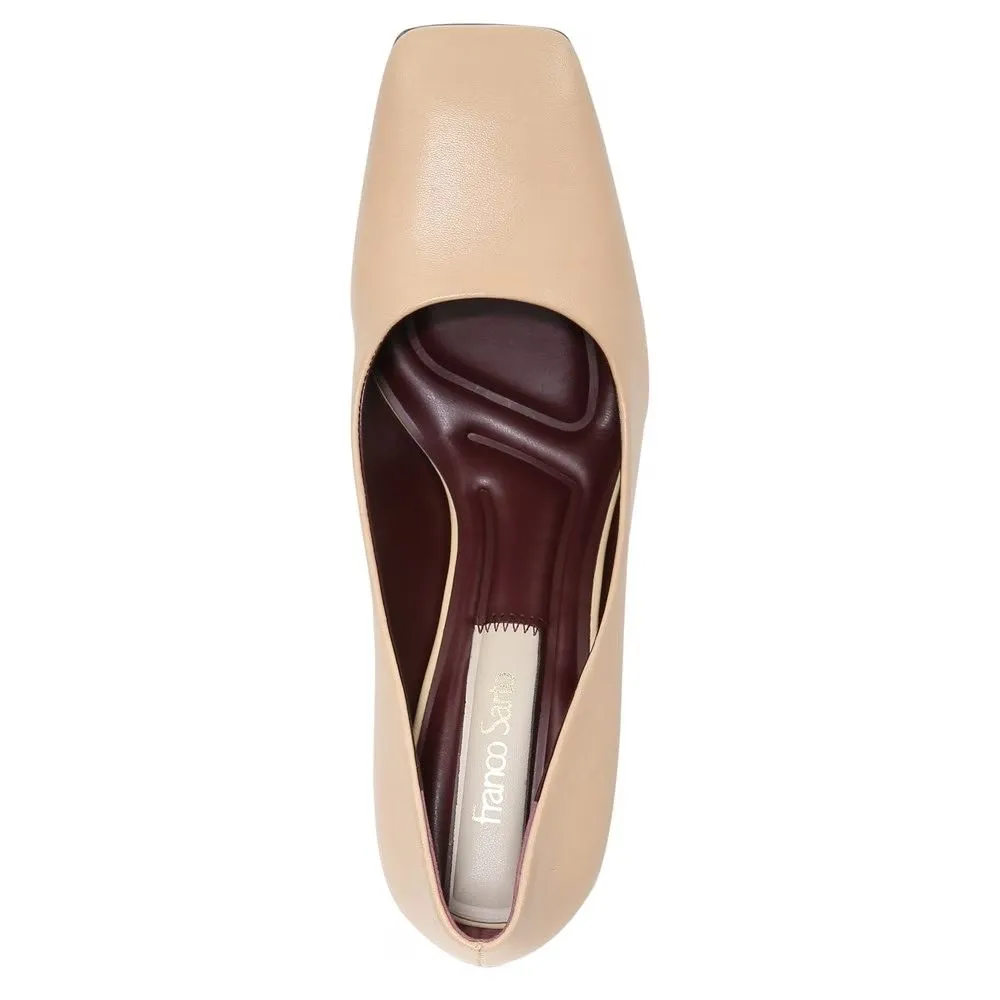 Finley Beige Leather Franco Sarto Pumps