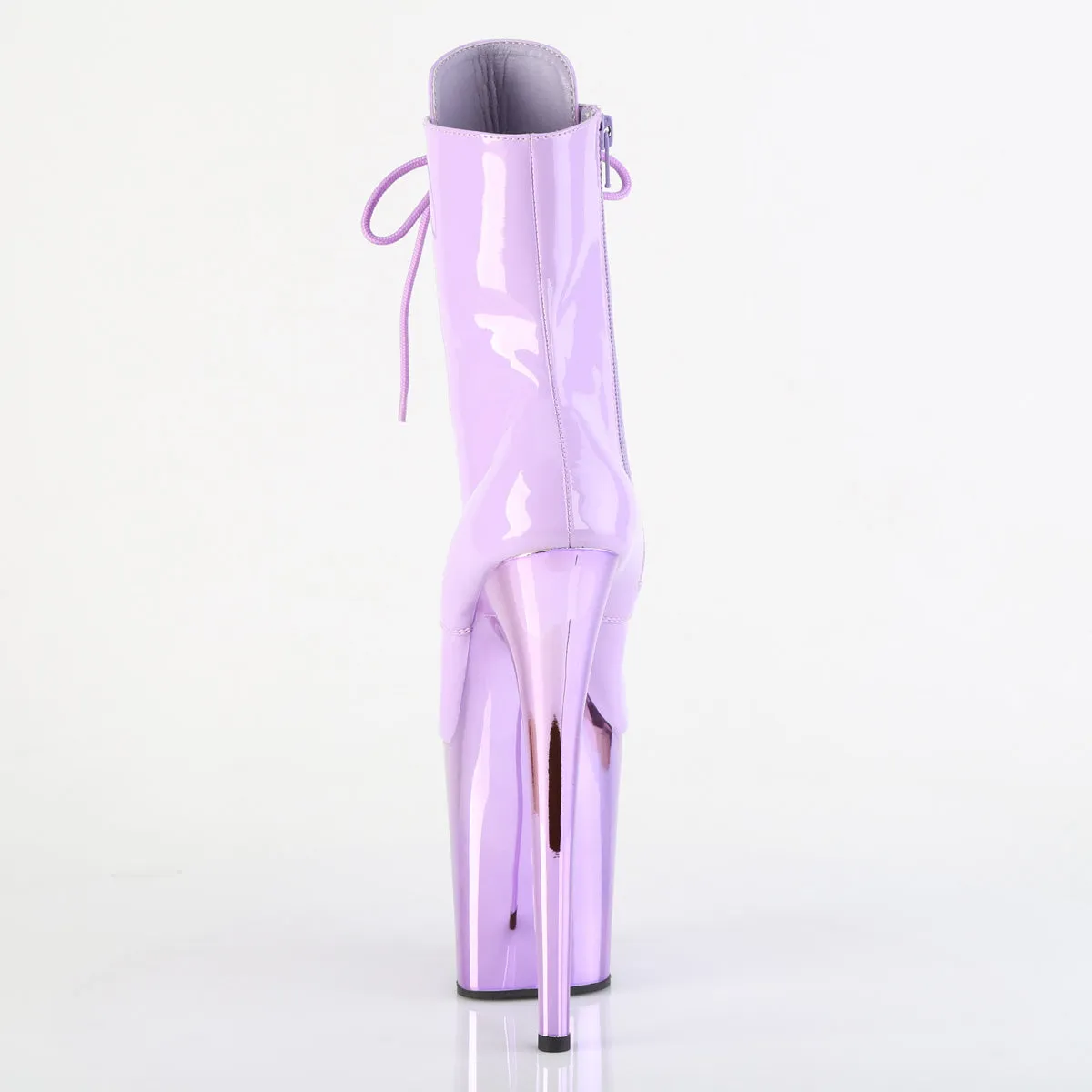 FLAMINGO-1020 Purple Chrome Platform Ankle Boots