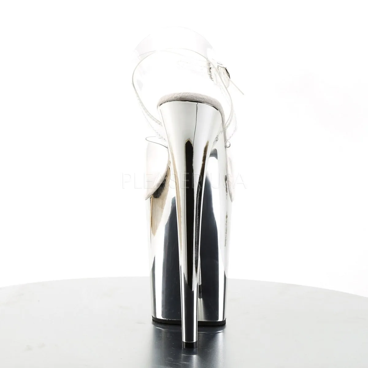 Flamingo 808 Silver Chrome 8" Pole Dance Heels