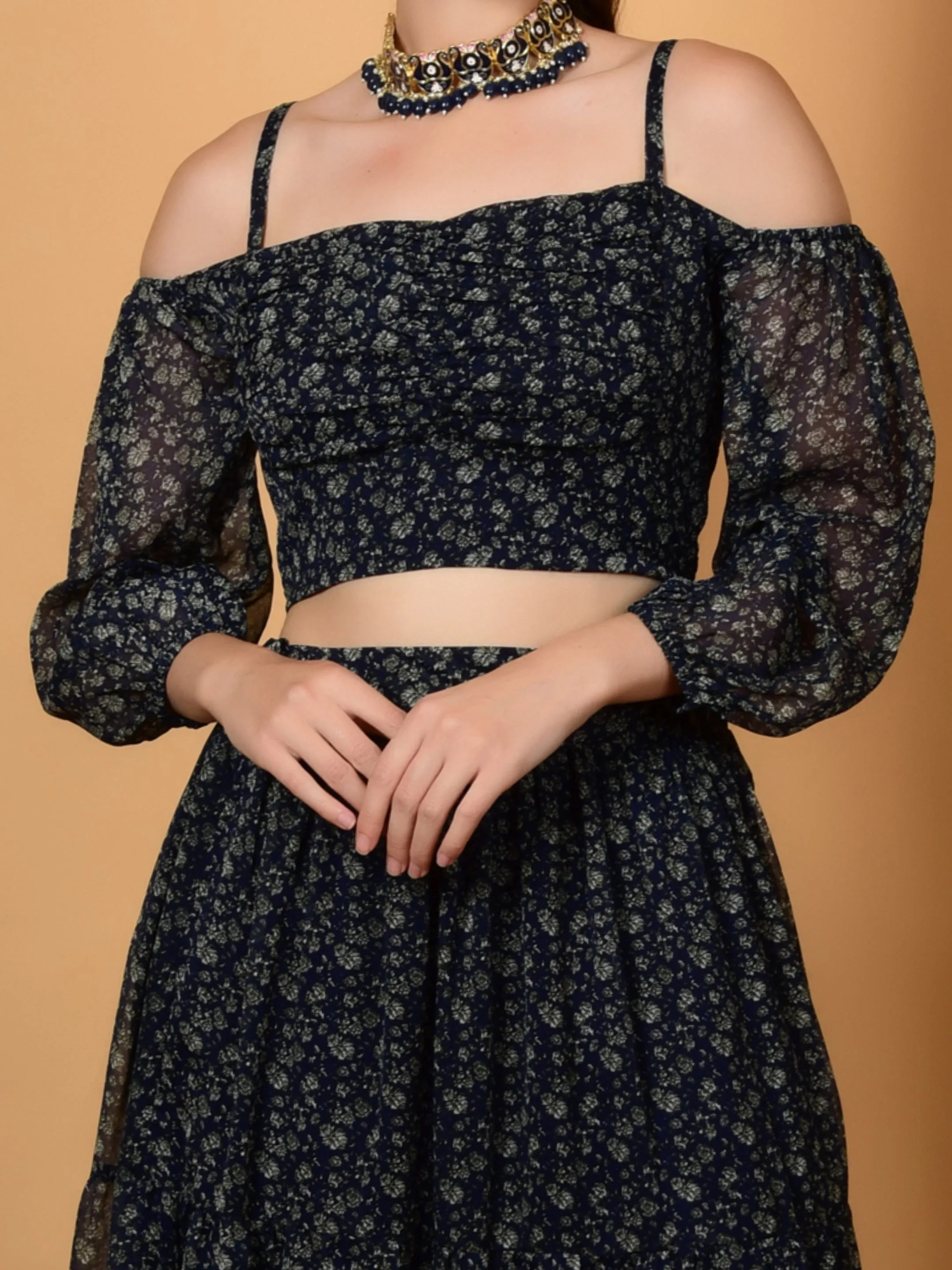 Flawless Trendy Navy Print Co-ord Set For Women | TIMITHY