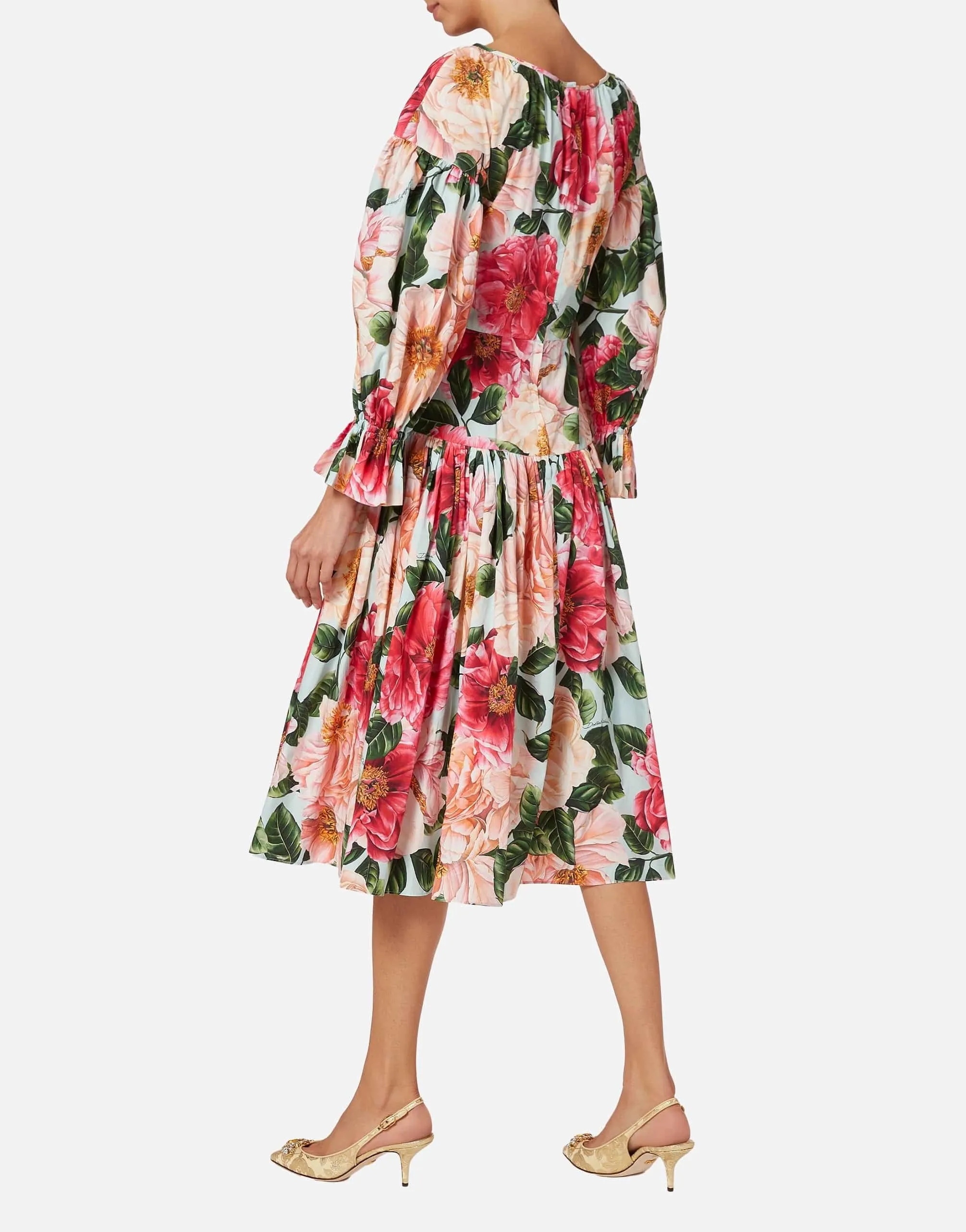 Floral Cotton Poplin Midi Dress