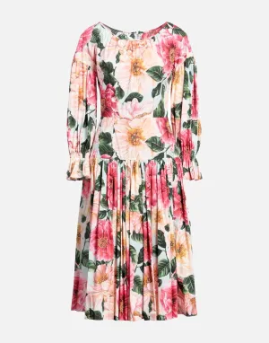 Floral Cotton Poplin Midi Dress