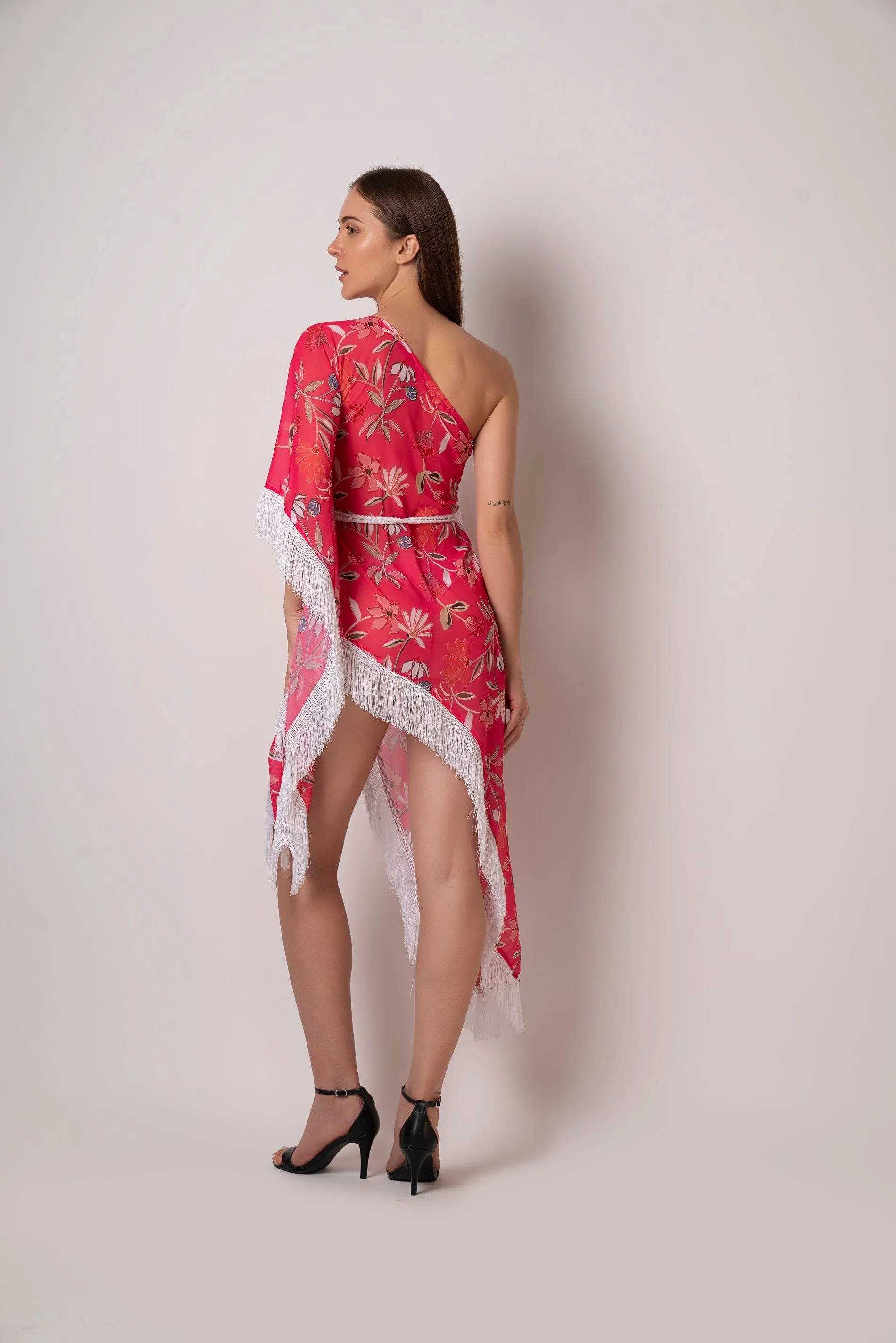 Floral One Shoulder Kaftan Dress