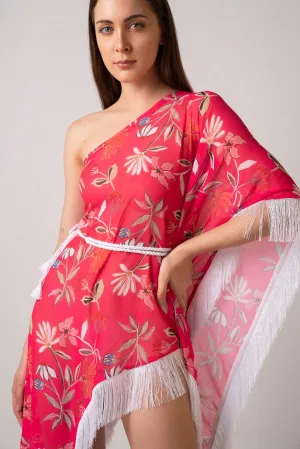 Floral One Shoulder Kaftan Dress