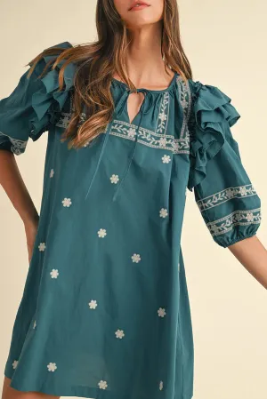 Floral Puff Sleeve Mini Dress