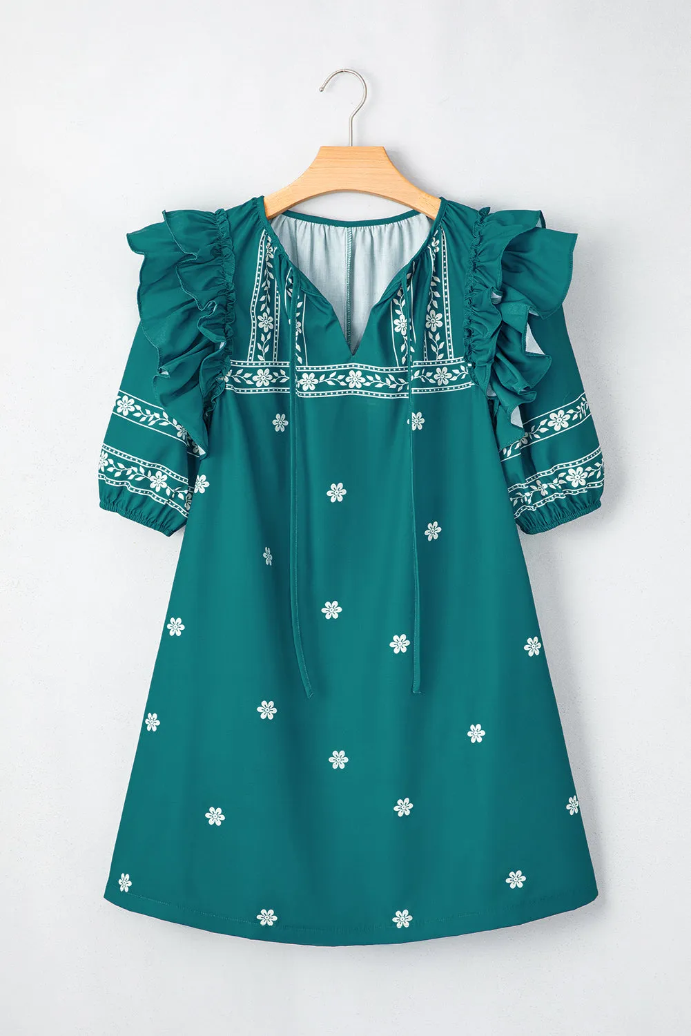 Floral Puff Sleeve Mini Dress