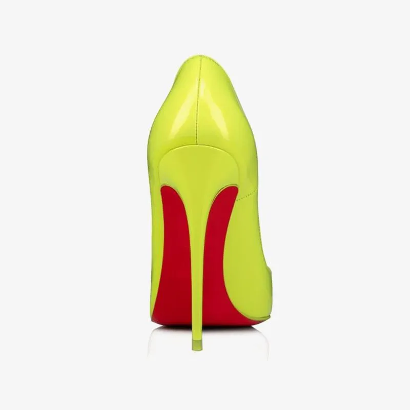 Fluo Yellow Patent Leather 120mm Pumps