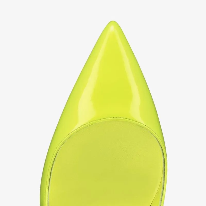 Fluo Yellow Patent Leather 120mm Pumps