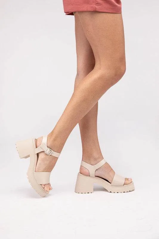 Fortune Dynamic Chic BOOMER-S Platform Heel Ankle Buckle Strap Sandals