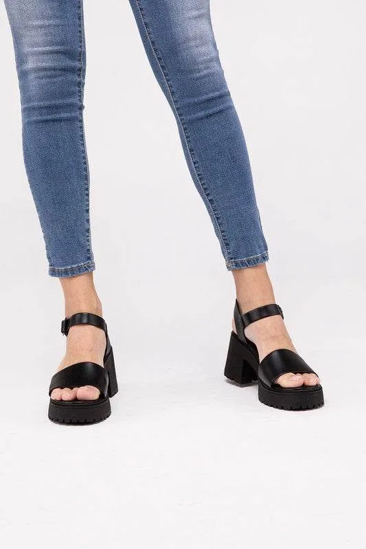 Fortune Dynamic Chic BOOMER-S Platform Heel Ankle Buckle Strap Sandals