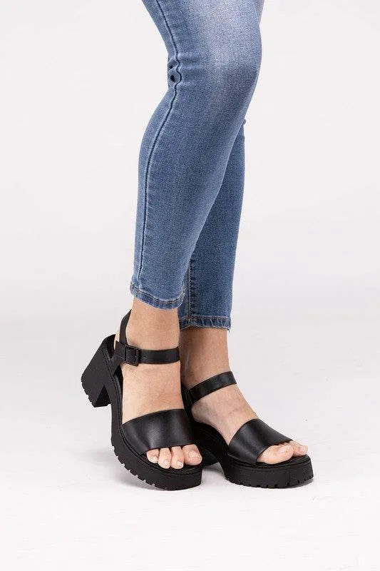 Fortune Dynamic Chic BOOMER-S Platform Heel Ankle Buckle Strap Sandals