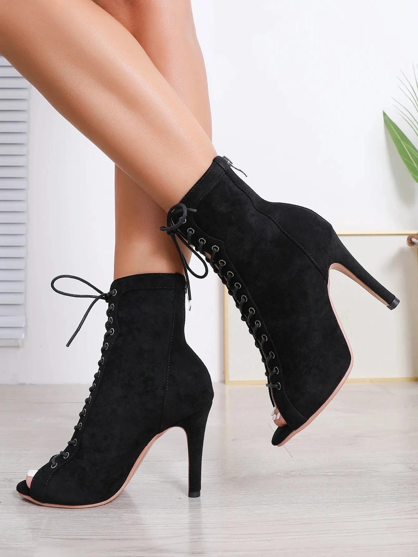 Funki Buys | Boots | Women's Lace-up Suede Sole Dance Shoes