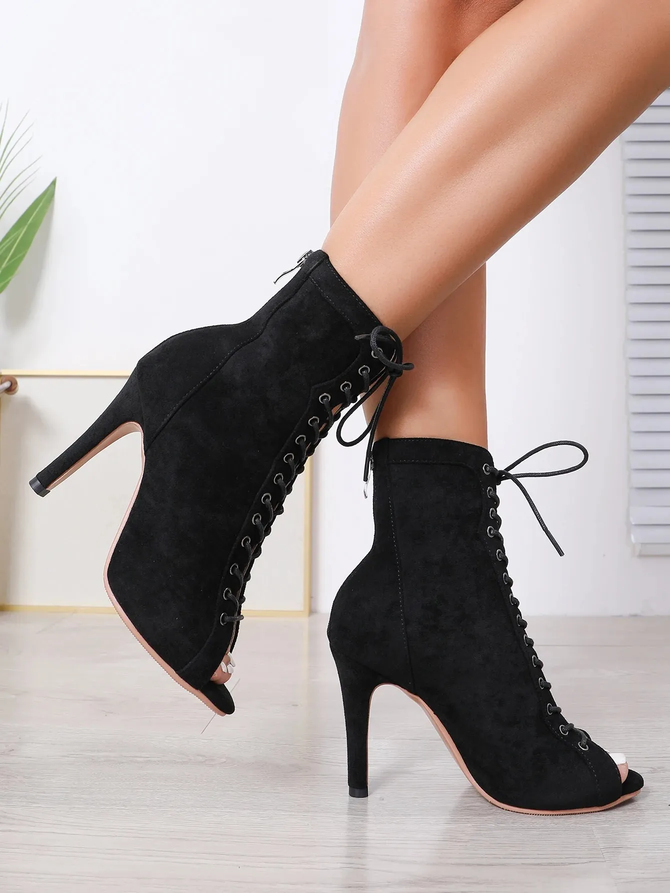 Funki Buys | Boots | Women's Lace-up Suede Sole Dance Shoes