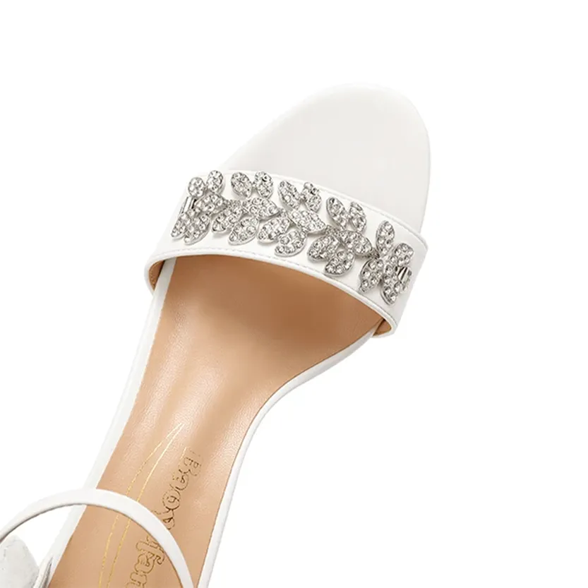 Funki Buys | Shoes | Women's Rhinestone Block Heeled Sandal