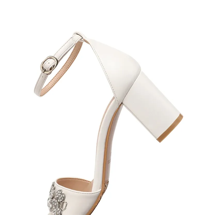 Funki Buys | Shoes | Women's Rhinestone Block Heeled Sandal