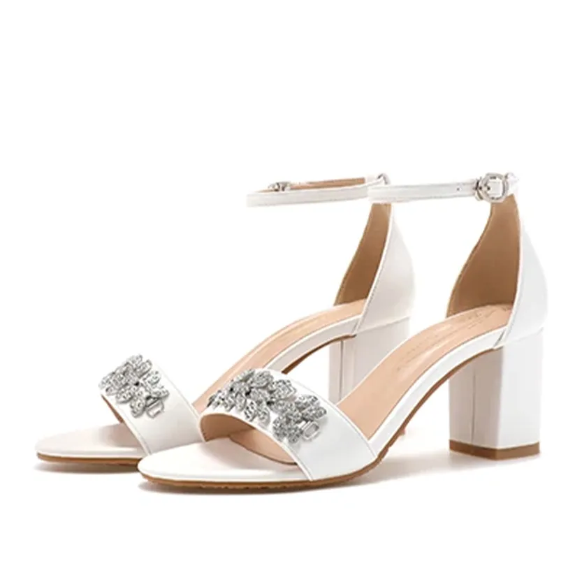 Funki Buys | Shoes | Women's Rhinestone Block Heeled Sandal