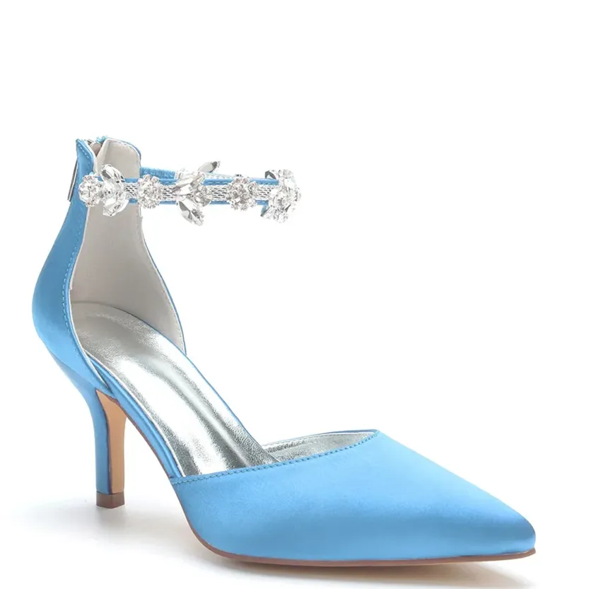 Funki Buys | Shoes | Women's Satin Crystal Formal Dress Pump