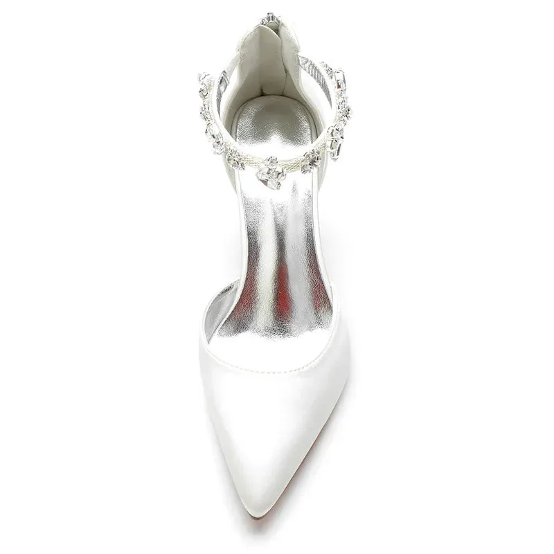 Funki Buys | Shoes | Women's Satin Crystal Formal Dress Pump