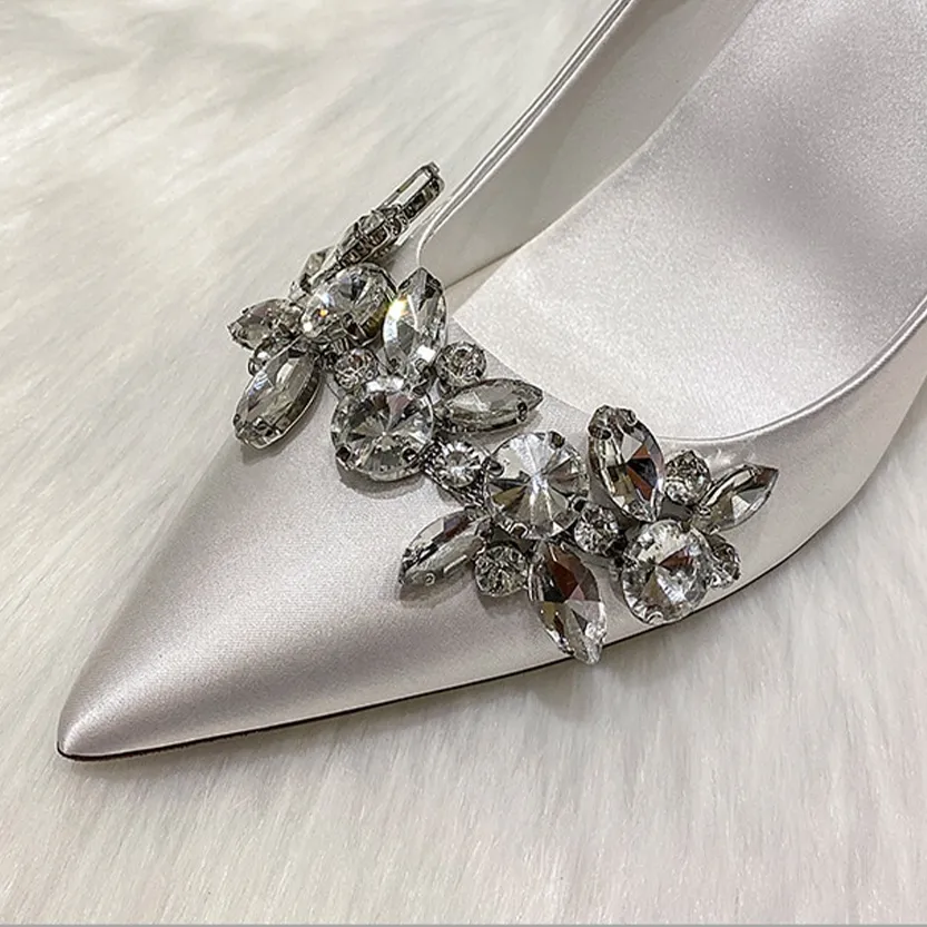 Funki Buys | Shoes | Women's Satin Crystal Wedding Pumps