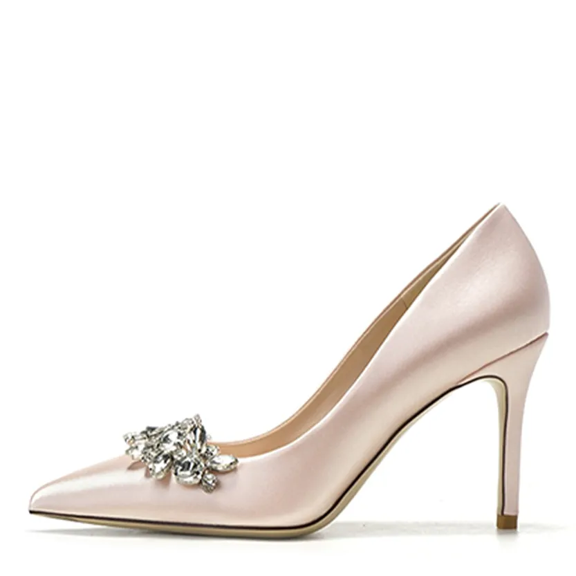Funki Buys | Shoes | Women's Satin Crystal Wedding Pumps