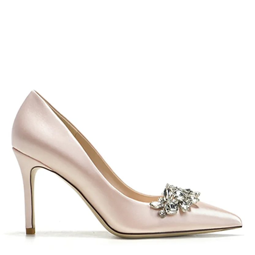 Funki Buys | Shoes | Women's Satin Crystal Wedding Pumps