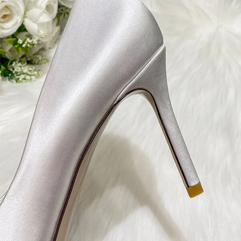 Funki Buys | Shoes | Women's Satin Crystal Wedding Pumps