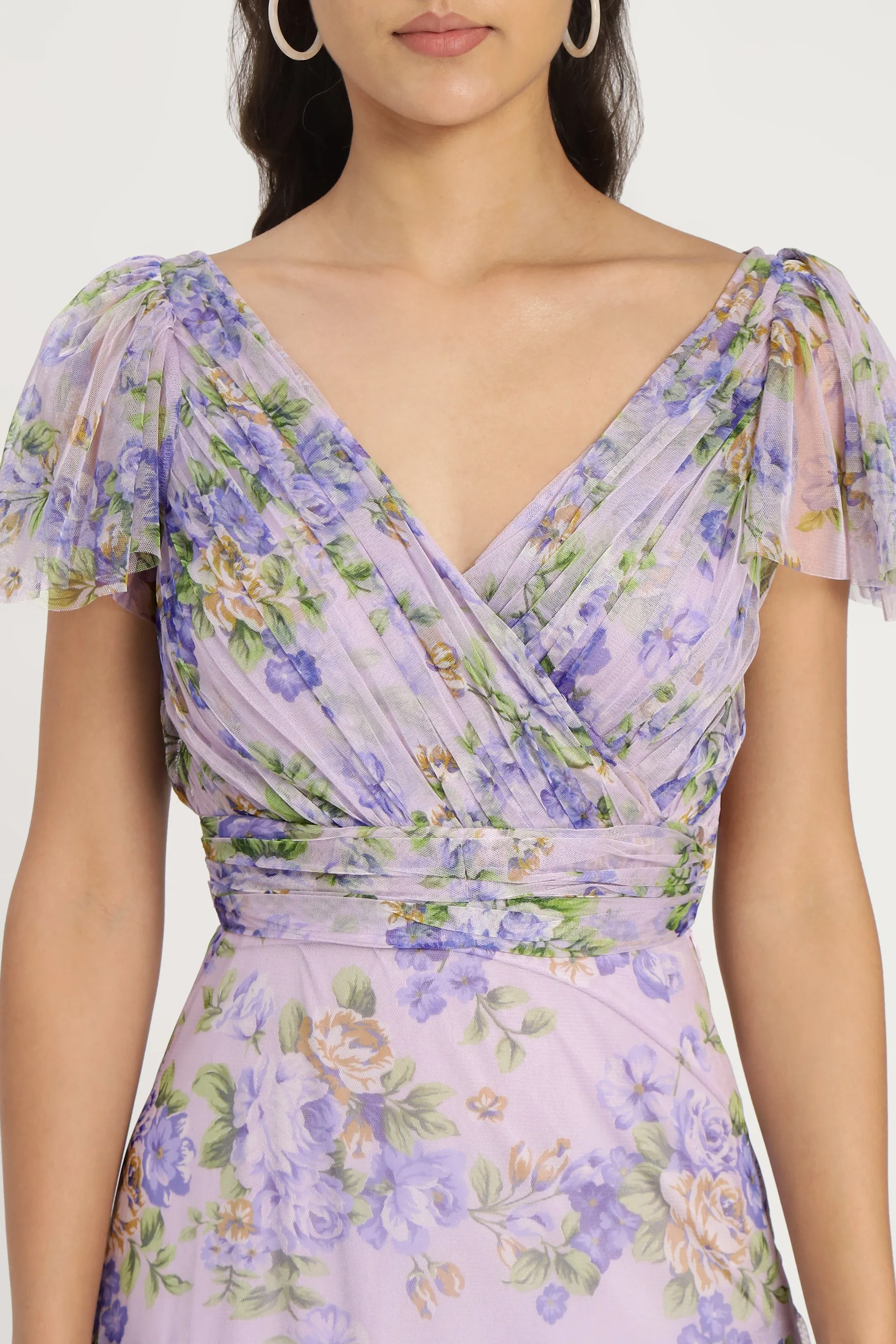 Gally Maxi Dress in Lilac Print