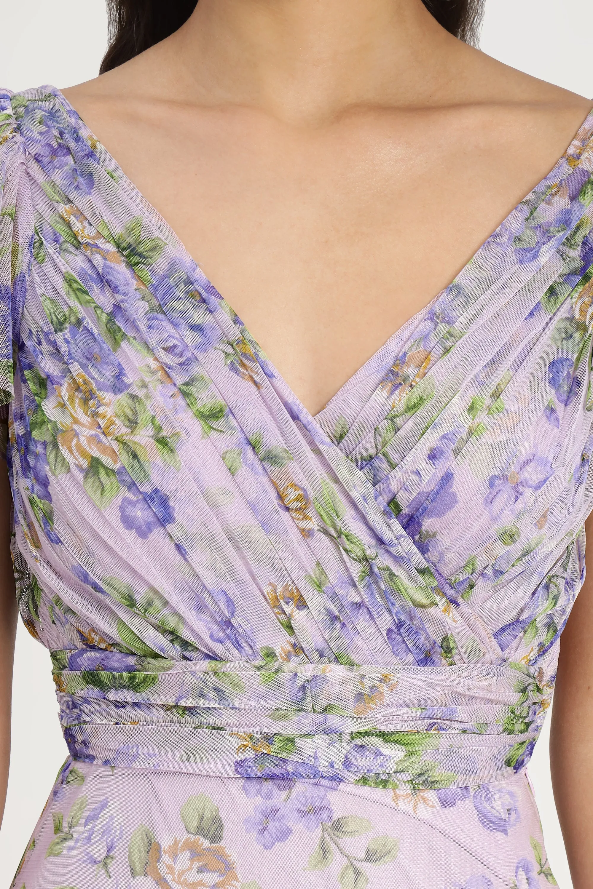 Gally Maxi Dress in Lilac Print