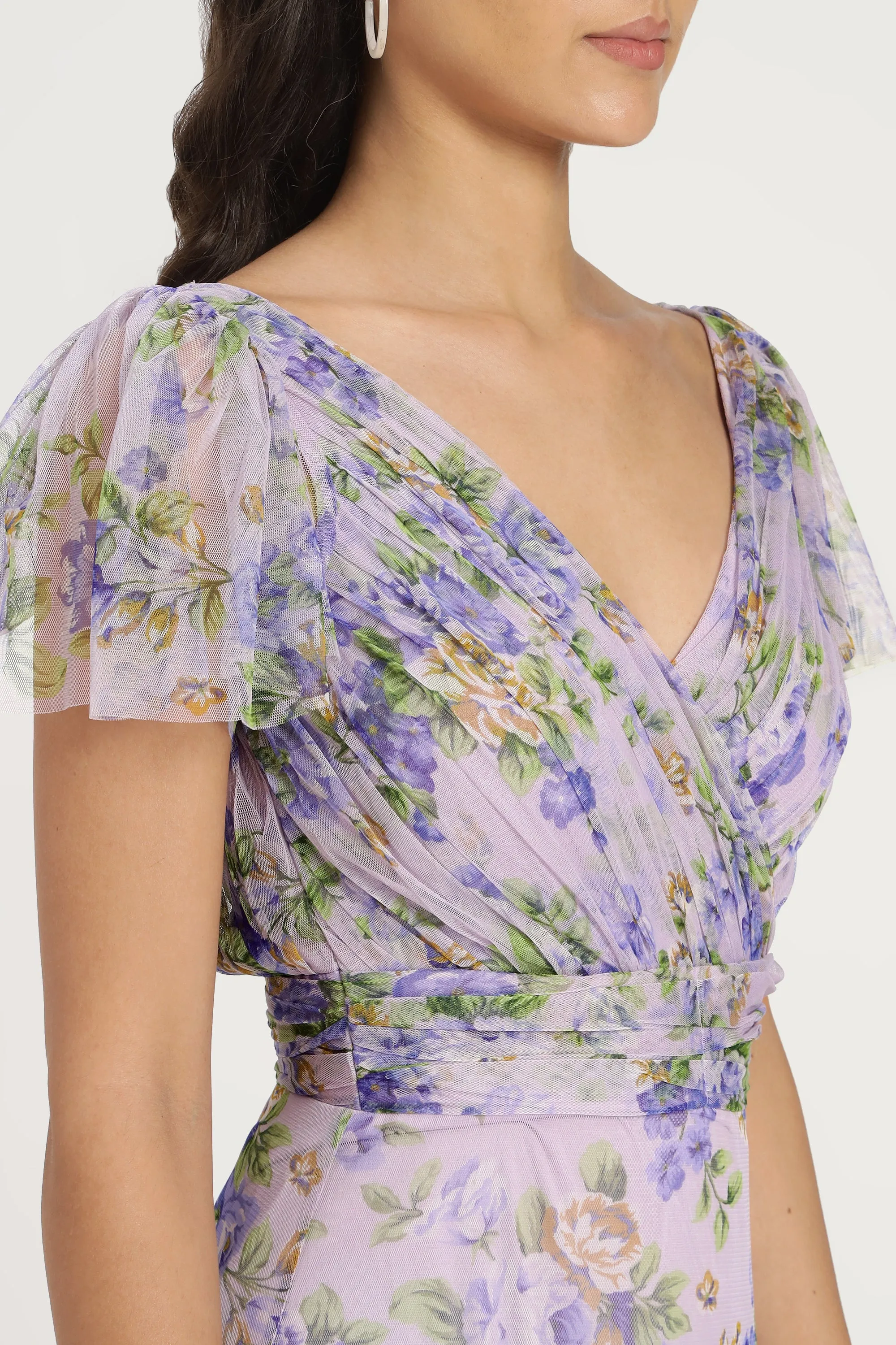 Gally Maxi Dress in Lilac Print