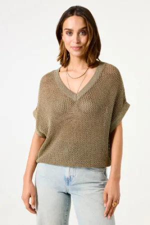Garcia Olive Wide Knit Top
