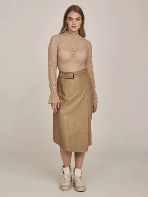 GIANNA FAUX LEATHER SKIRT