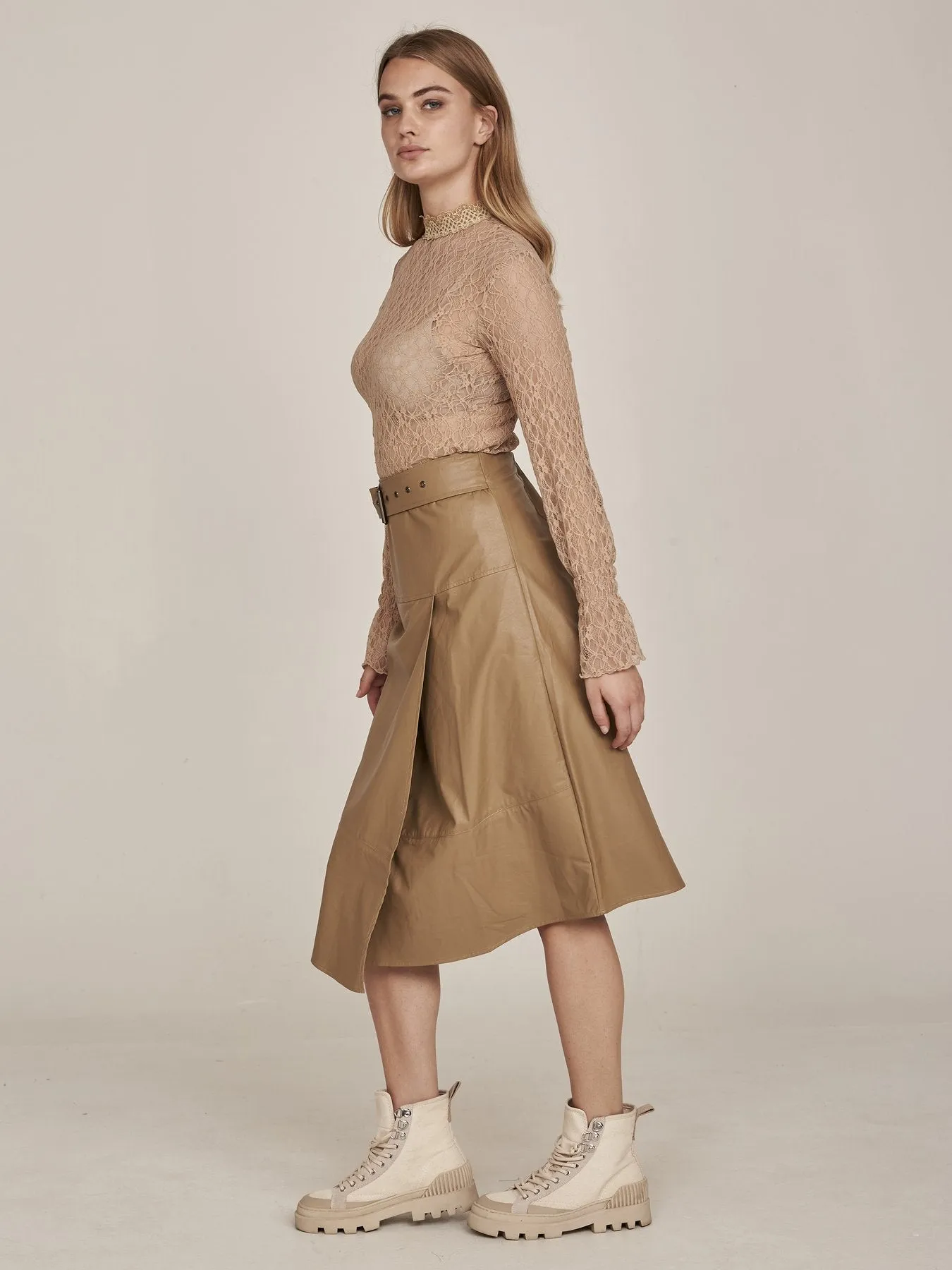 GIANNA FAUX LEATHER SKIRT