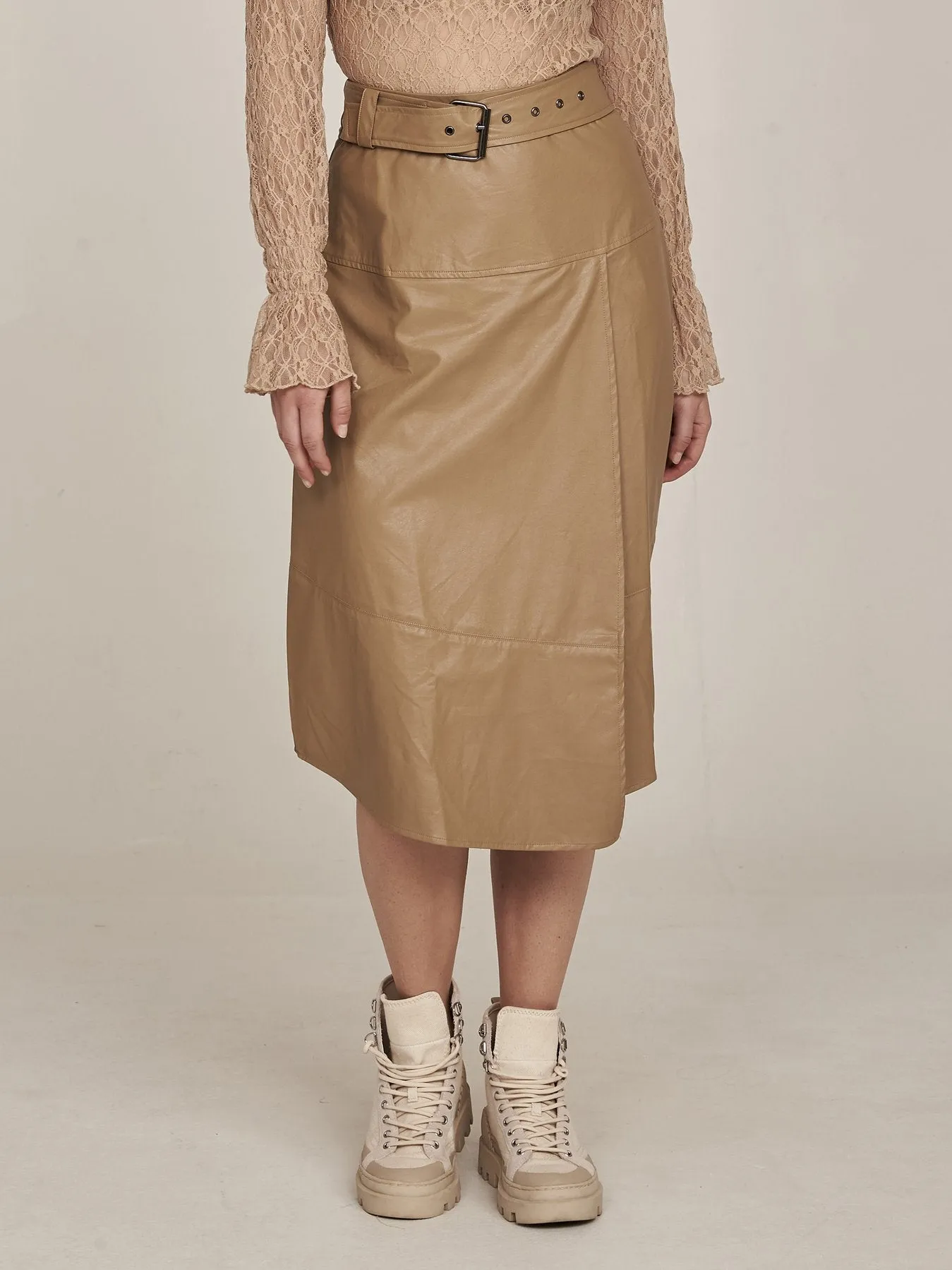 GIANNA FAUX LEATHER SKIRT