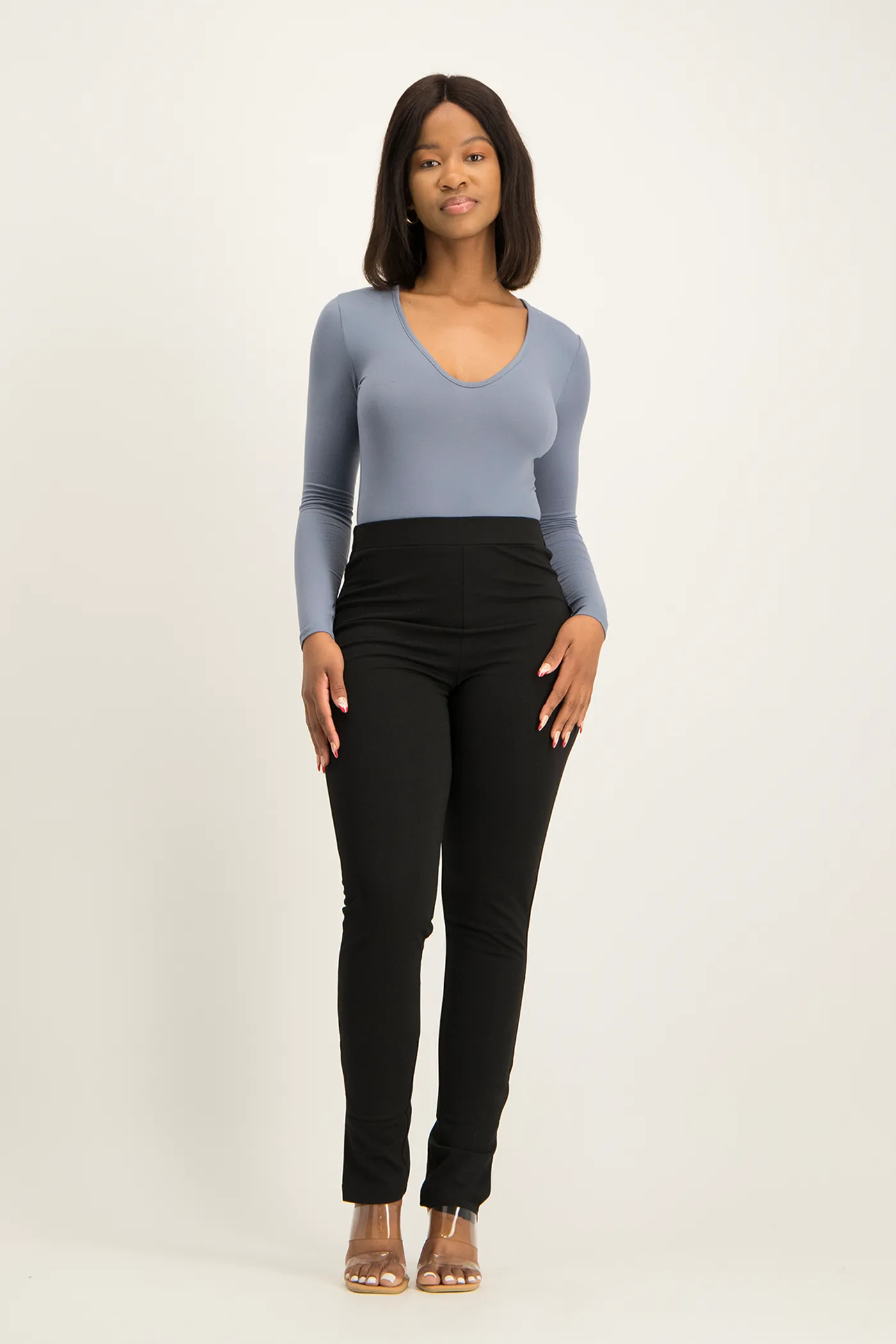 Gigi V-Neck Bodysuit - Flintstone
