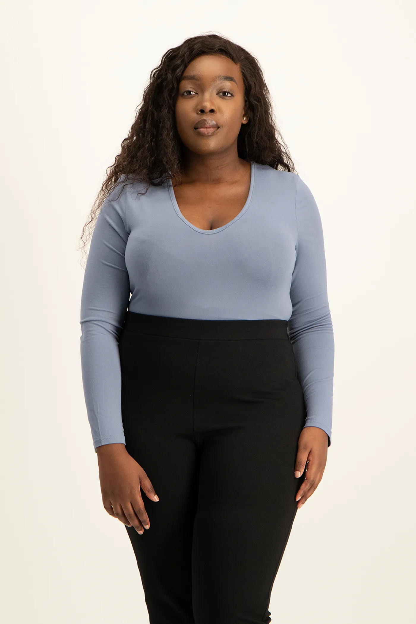 Gigi V-Neck Bodysuit - Flintstone