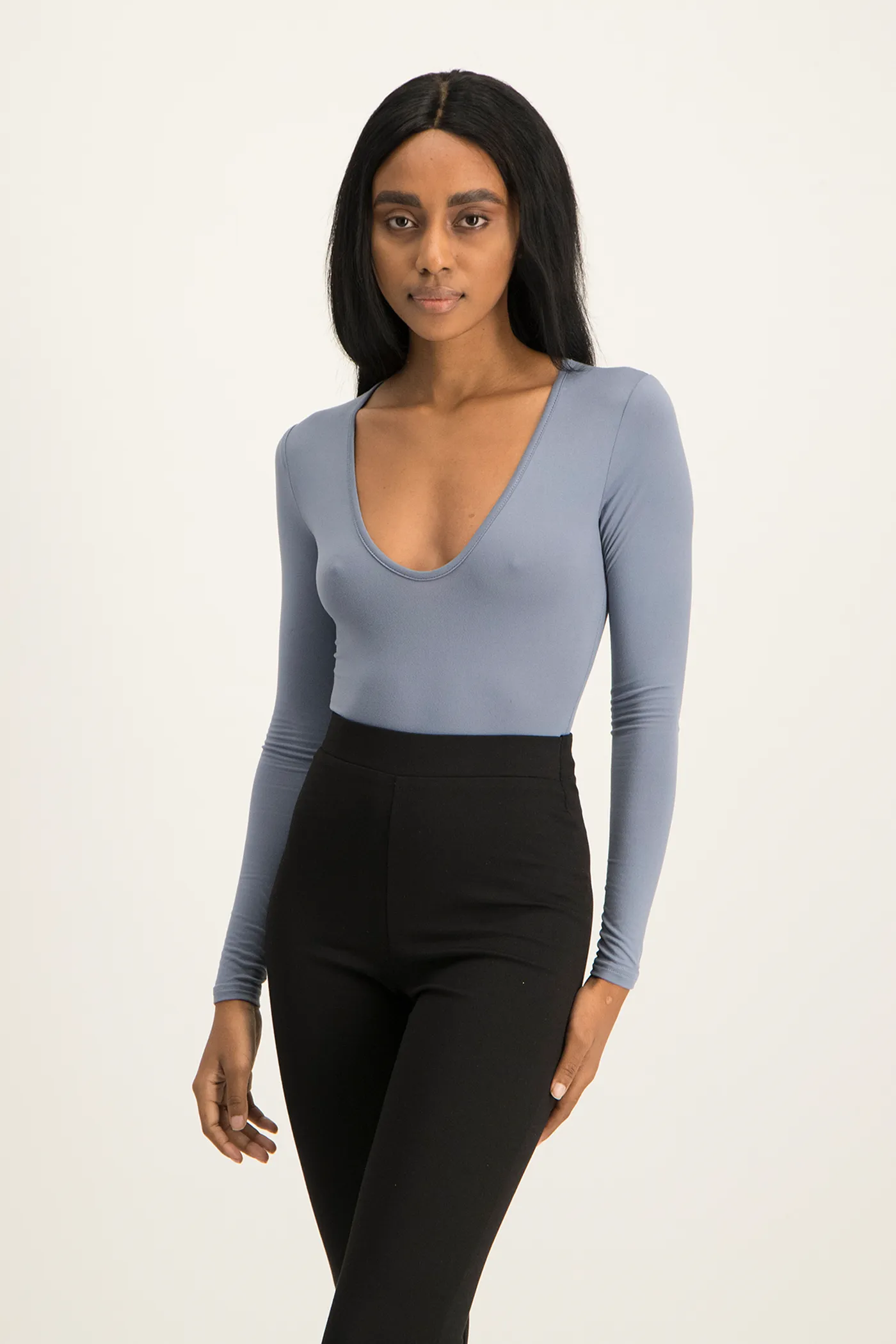 Gigi V-Neck Bodysuit - Flintstone