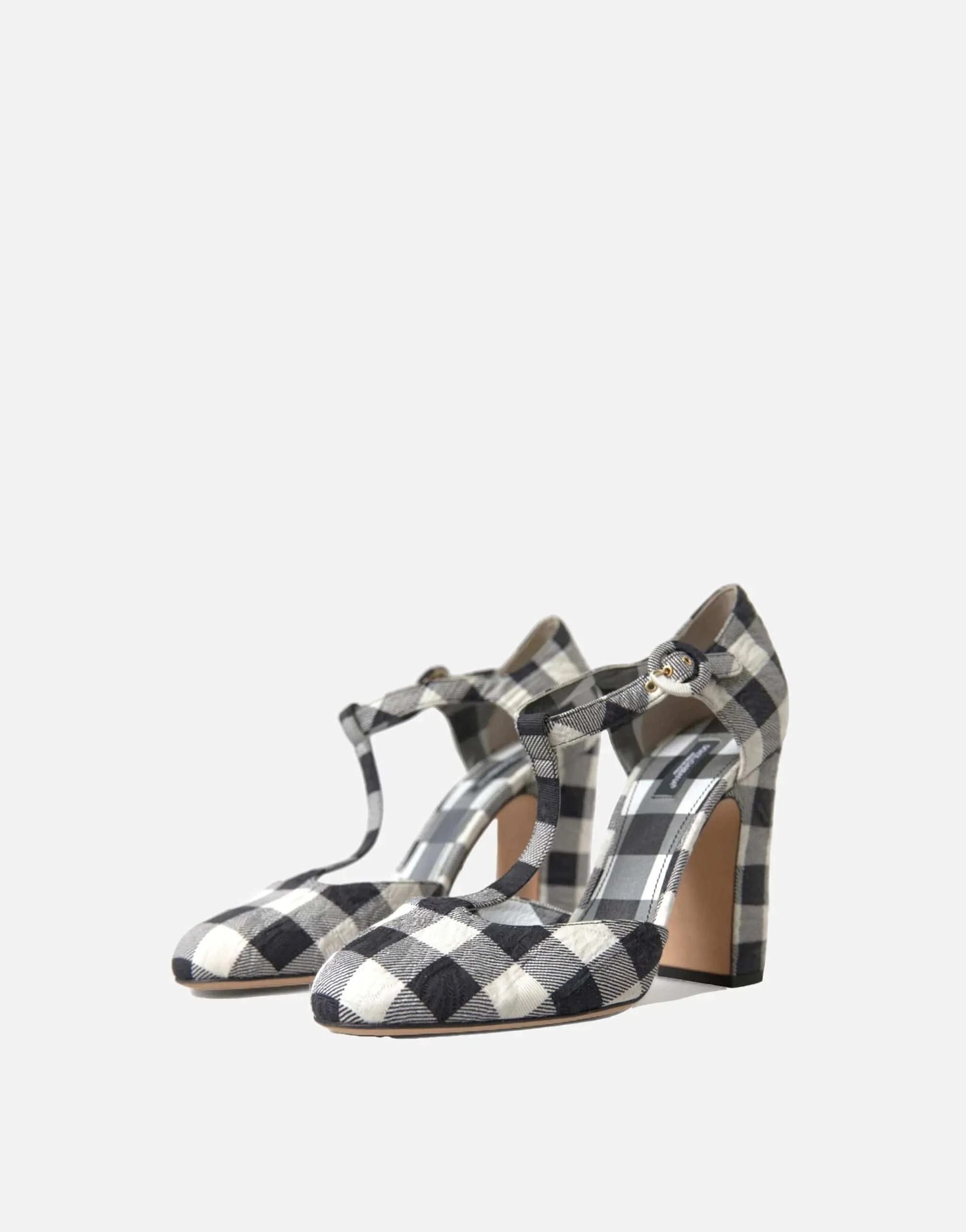 Gingham Brocade Mary Janes
