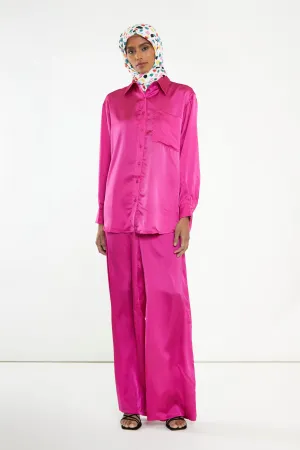 Glamorous Modest Satin Trouser Fuchsia
