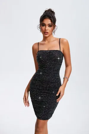 Glimmering Night Black Sequin Dress