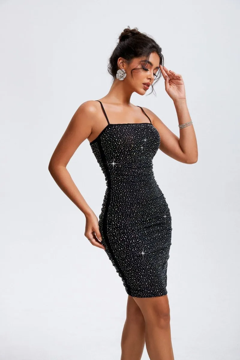 Glimmering Night Black Sequin Dress